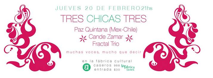 Flyer tres chicas tres